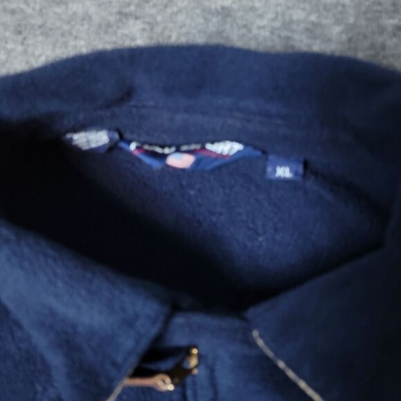 Vtg 90's Polo Ralph Lauren Sport Men's Size XL Navy Blue Fleece Bomber Jacket - Picture 3 of 9